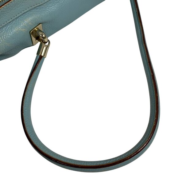 KATE SPADE Light Blue Pebbled Leather Barrel Baguette Shoulder Hand Bag - Picture 9 of 16